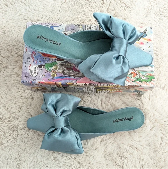 Jeffrey Campbell Ruban Satin Bow Mules 9 - Picture 6 of 8